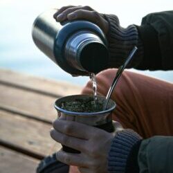 Pouring water into mate