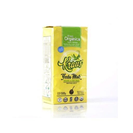 A half kilo package of Yerba Mate Kraus Organic